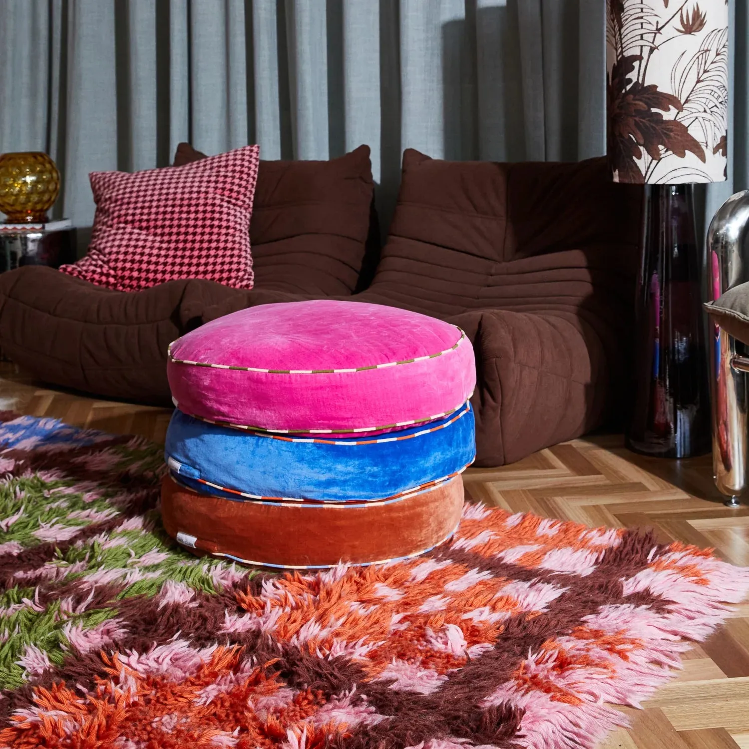 Sage x Clare Etienne Velvet Floor Cushion - Tiramisu