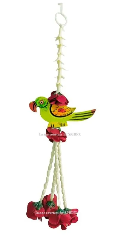 SPHINX Wooden Parrot hangings Artificial Rajnigandha (Tuberose) & Velvet Rose Tassles Clustered Strings Decorative Latkans,Backdrop Hangings for Decorations (Approx 1 ft/12 Inches/30 cms, 10 Pieces)