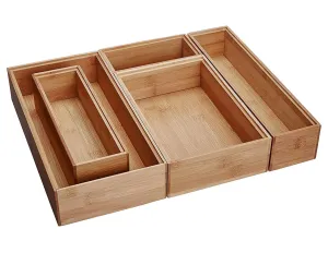 Stackable Bamboo Drawer Bins