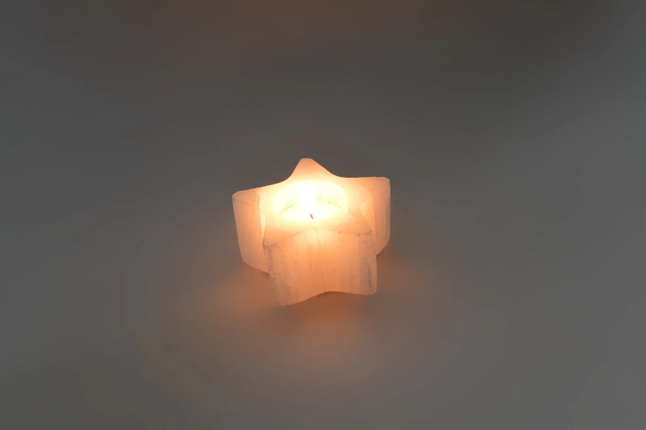 Star Candle Holder Selenite