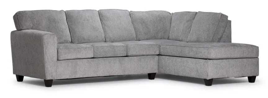 Suni 2-Piece Sectional with Right-Facing Chaise - Grey