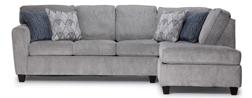 Suni 2-Piece Sectional with Right-Facing Chaise - Grey