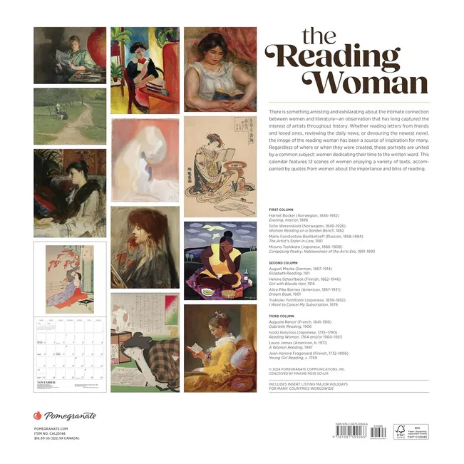 The Reading Woman 2025 Wall Calendar