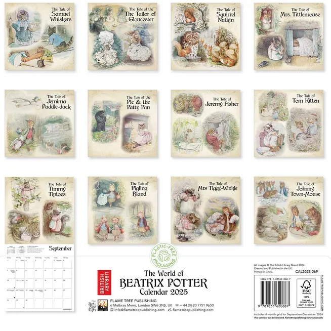 The World of Beatrix Potter 2025 Wall Calendar