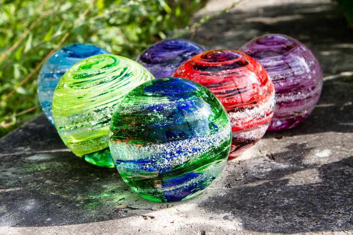 Tranquil Swirl Paperweight with Cremation Ash