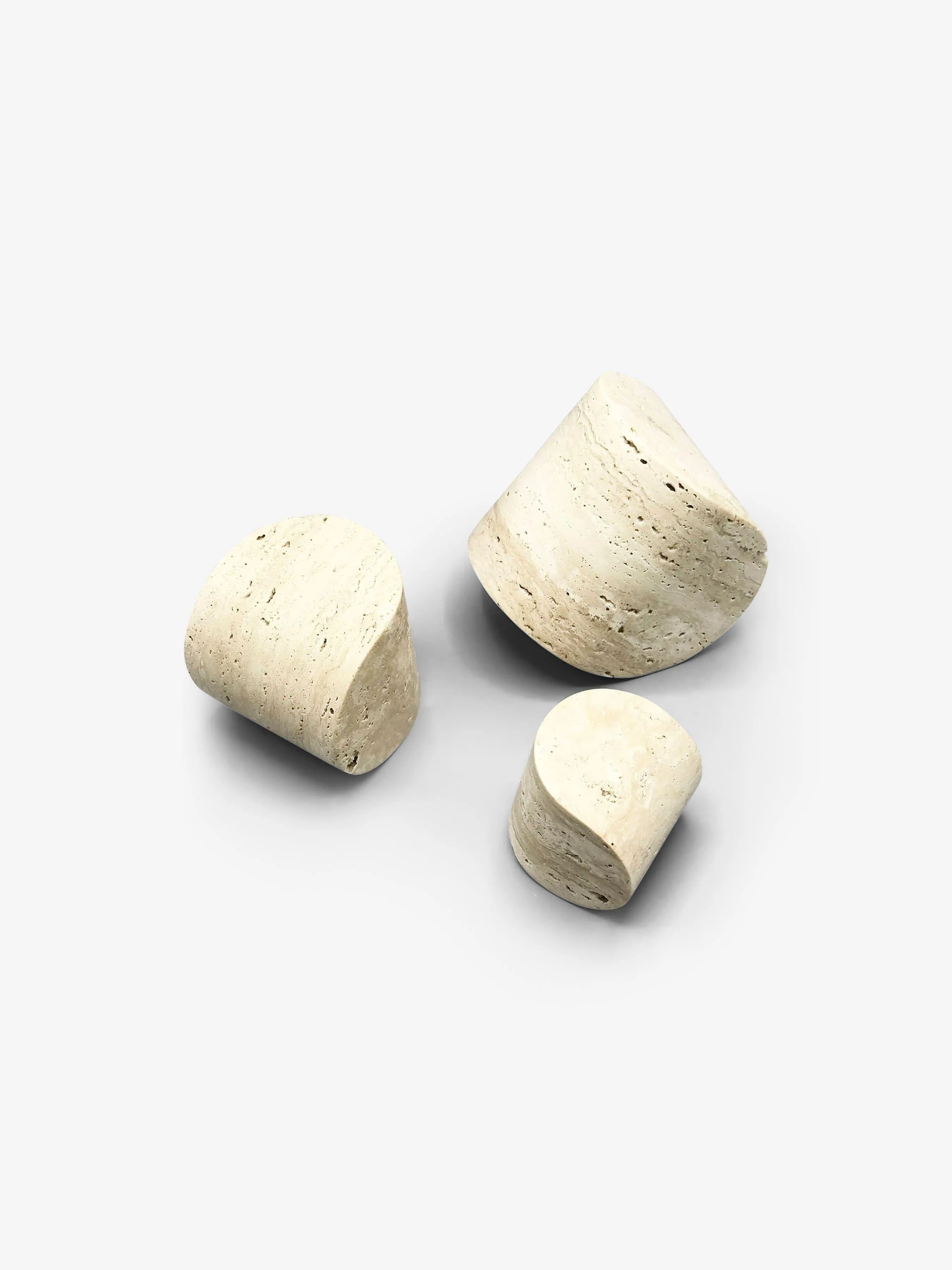 Travertine Paperweights by Dessuant Bone for Collection Particuliere