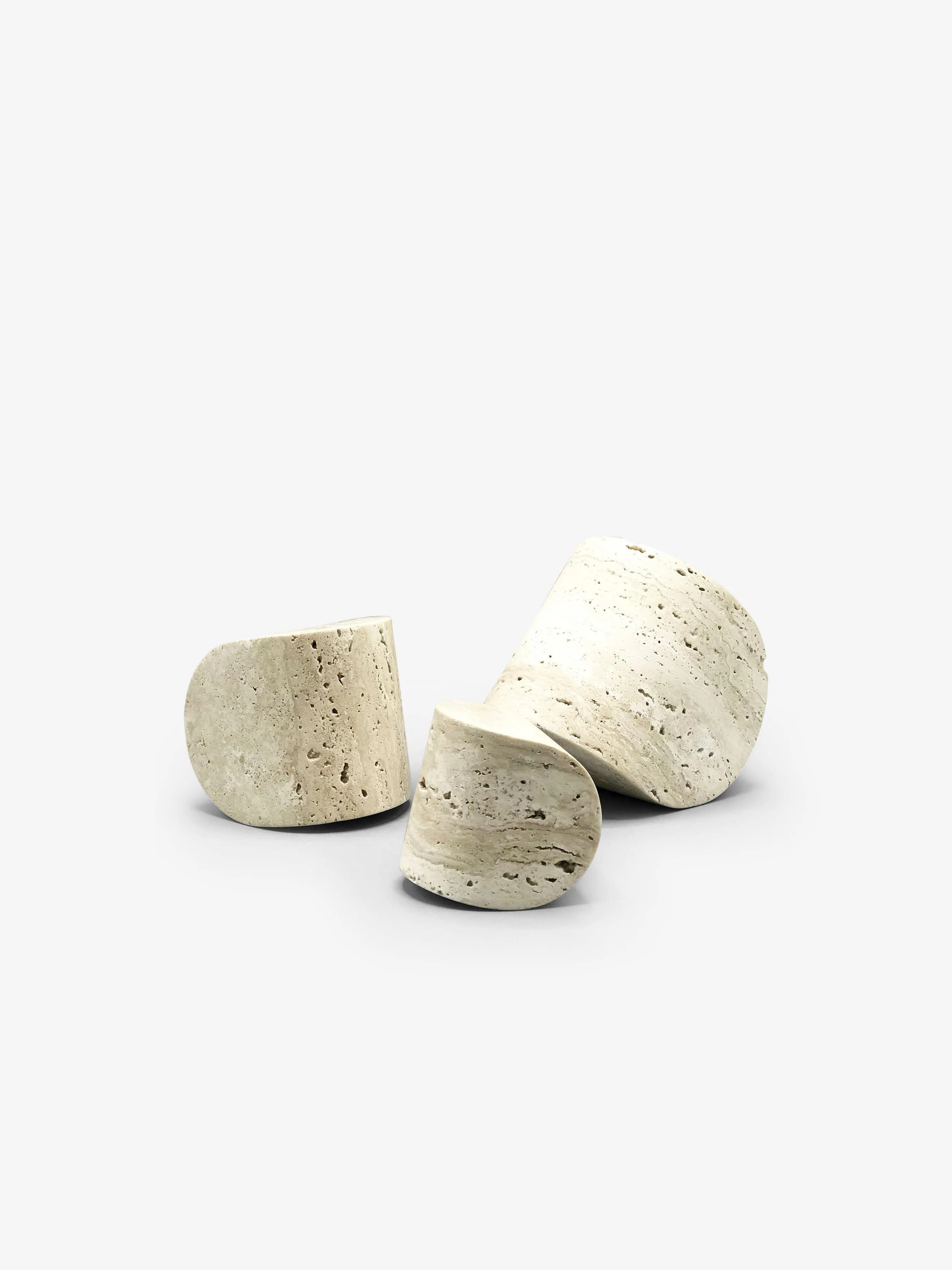 Travertine Paperweights by Dessuant Bone for Collection Particuliere