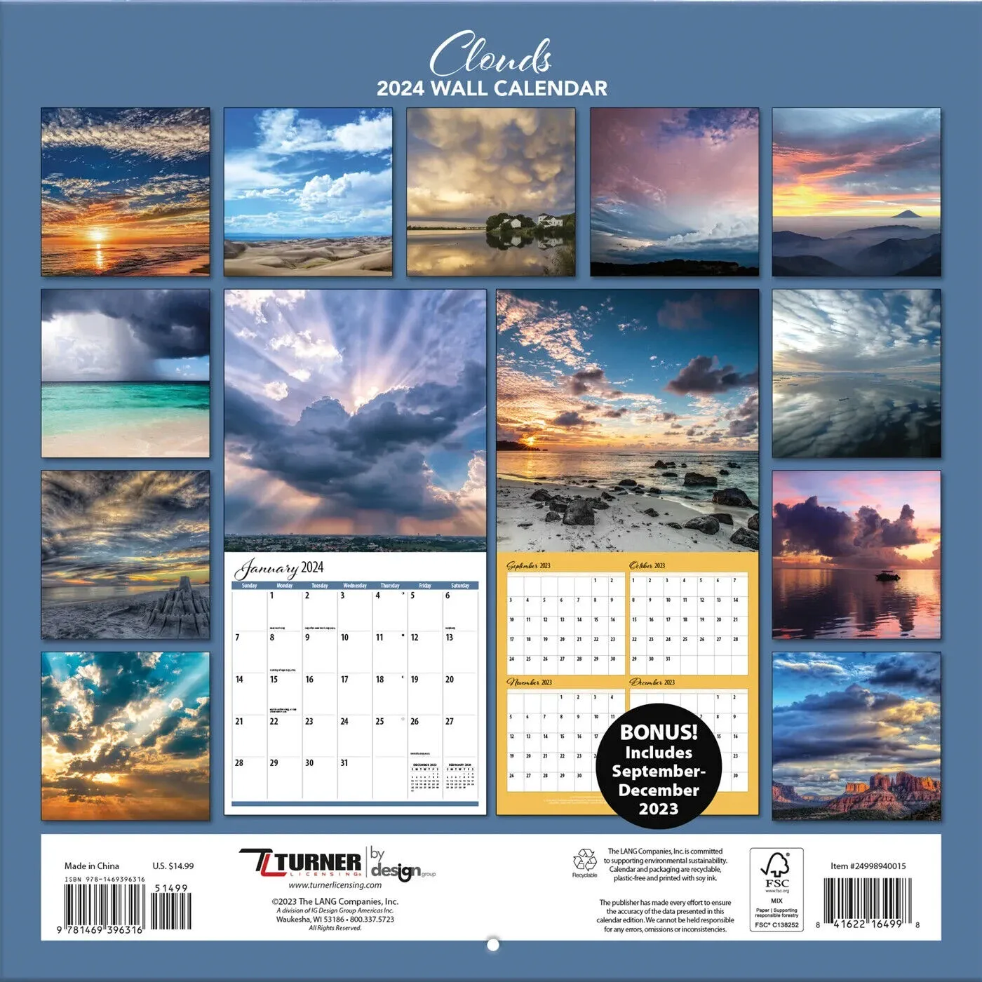 Turner Clouds 2024 Wall Calendar