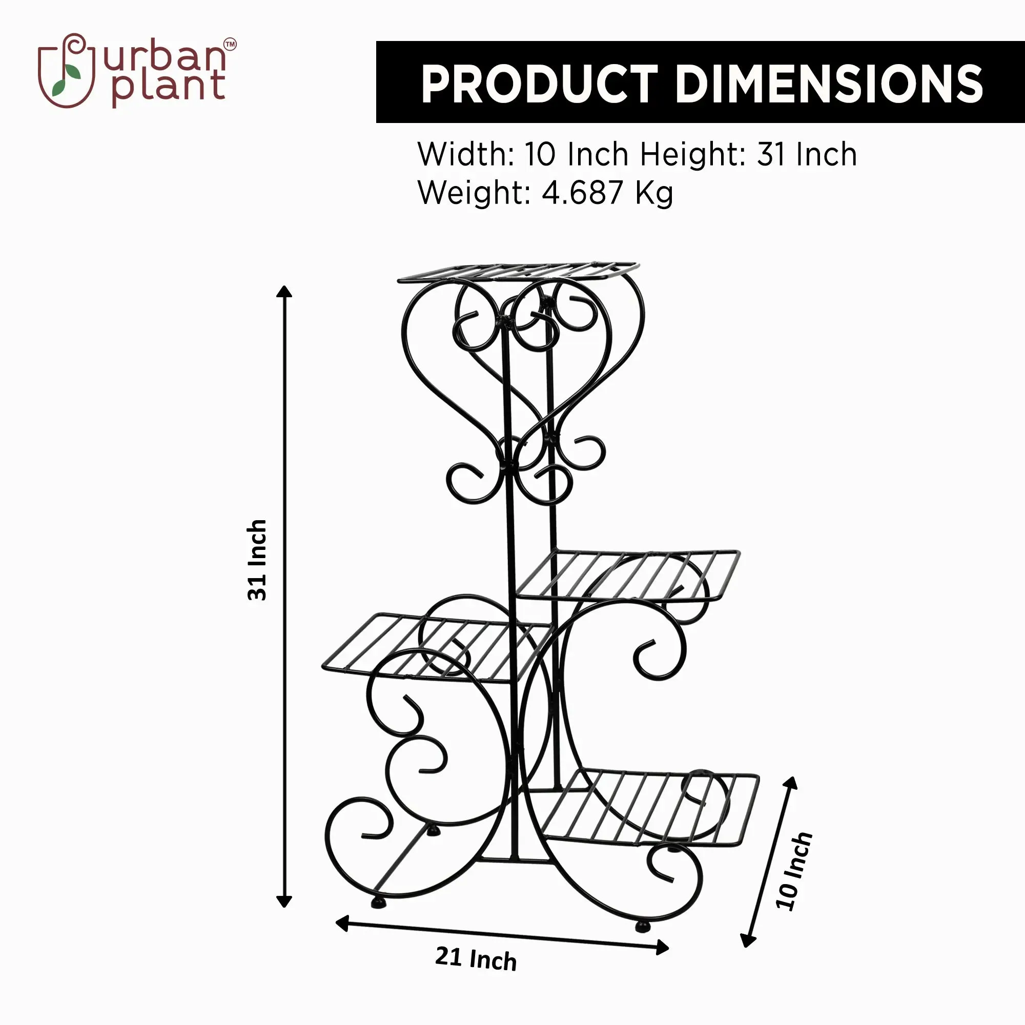 Urban Plant Four Tier Pot Stand for Home Decor