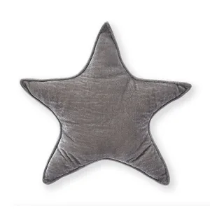 Velvet Star Cushion - Grey (40cm)