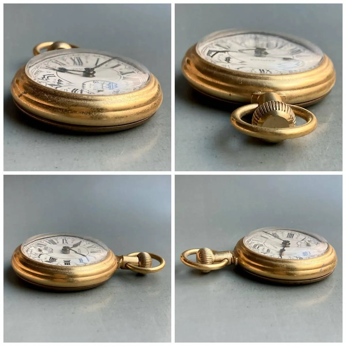 Vintage Pocket Watch Antique Westclox Manual 50mm Watch Vintage Gold