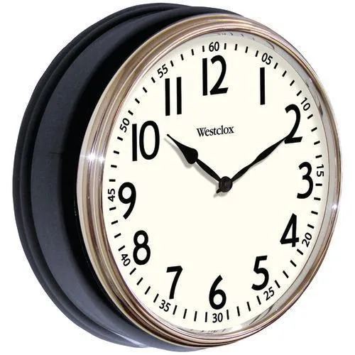 Westclox 12&amp;quot; Round Vintage Kitchen Classic Clock&#44; Black (pack of 1 Ea)