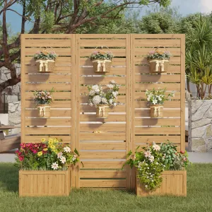 Wood Planter Box with Privacy Screen