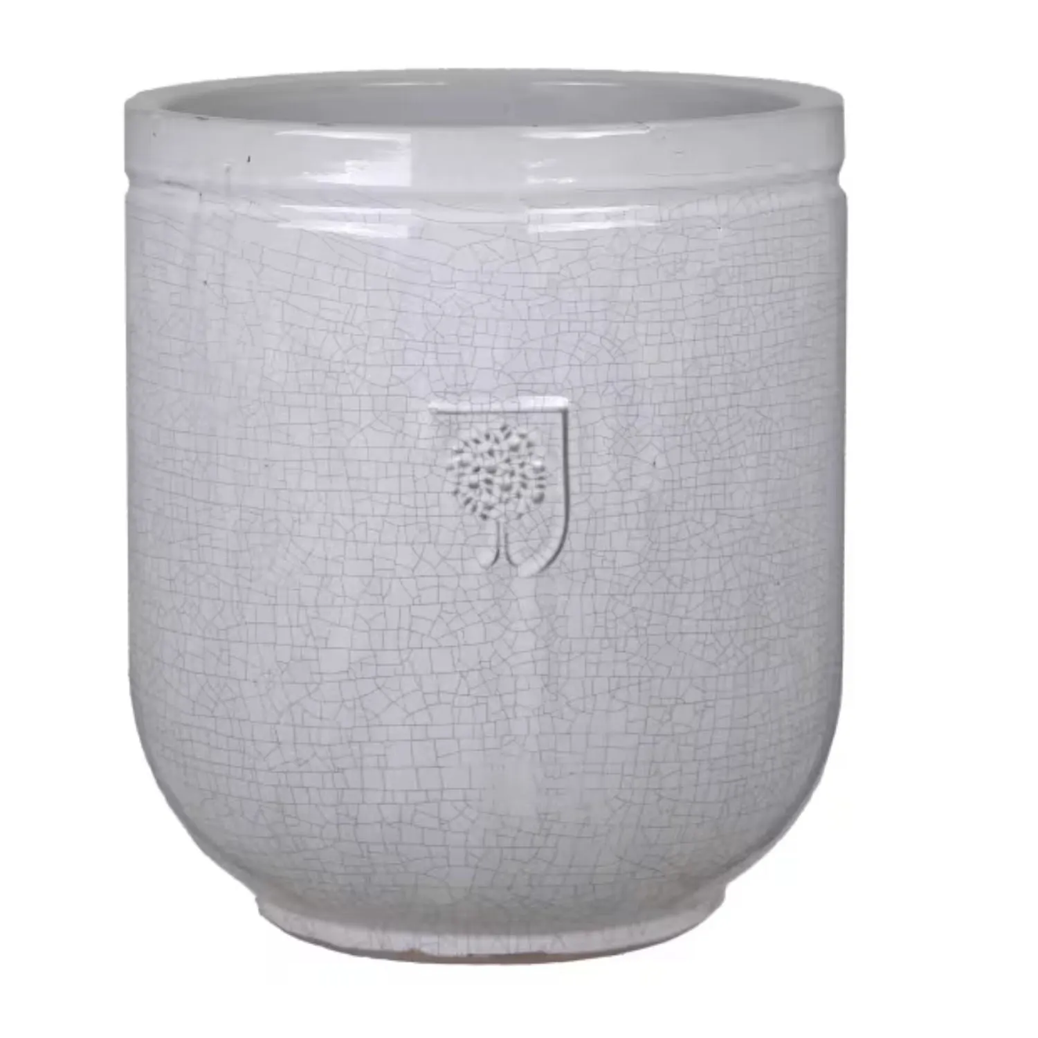 Woodlodge 18cm White Crackle Finish Harlow Jar Pot