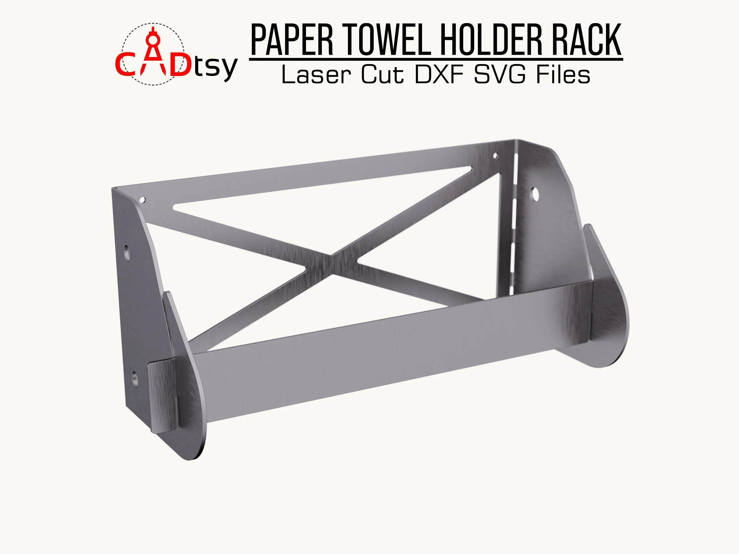 Workshop Paper Towel Rack / Wall Hanger DXF / SVG - CNC Plasma / Laser Cutting Files